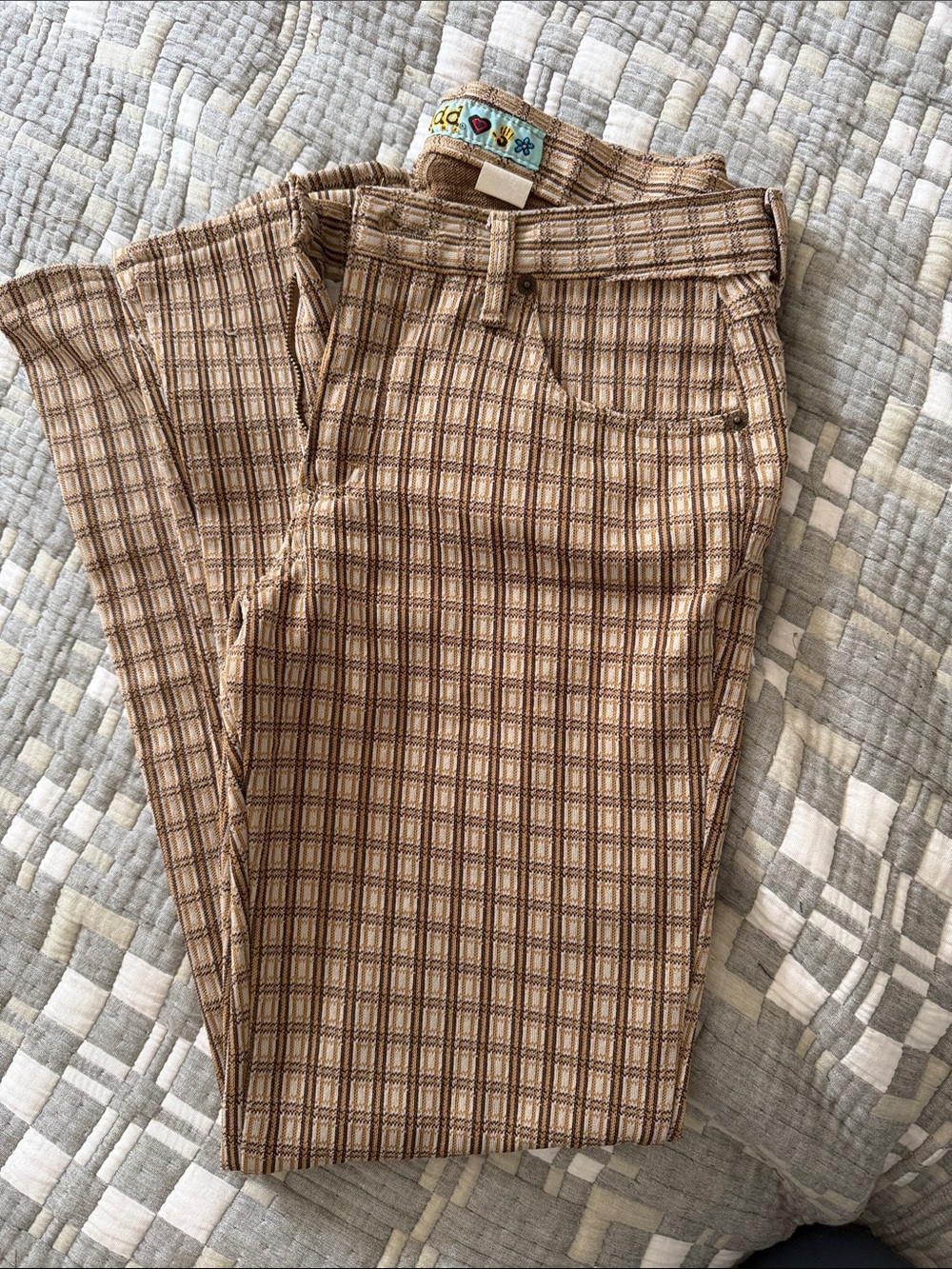 Mudd Brown Tan Plaid Bootcut Pants